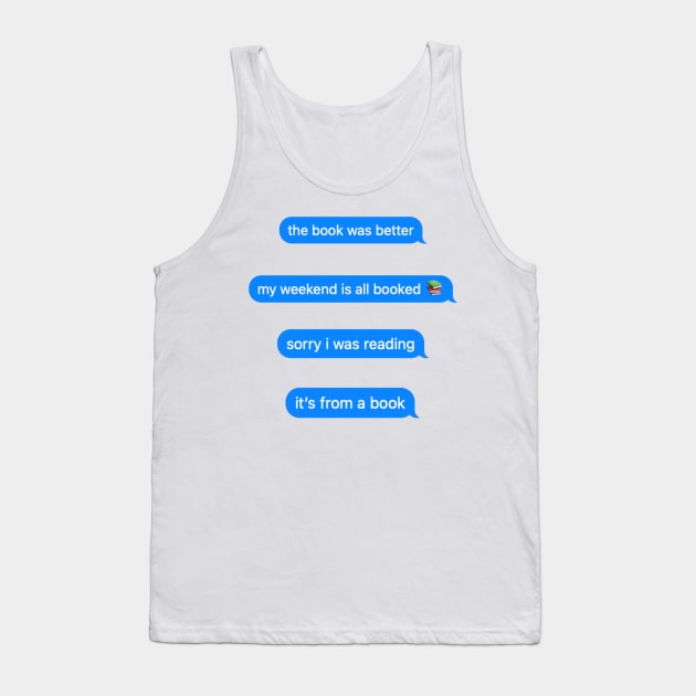 Funny book lover quotes pack Tank Top by Witty Gator